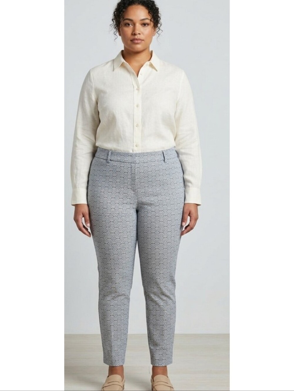 Cato Pull On Contemporary Blue Patterned Pants Size 16